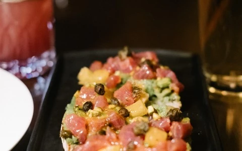 a plate of food on a table