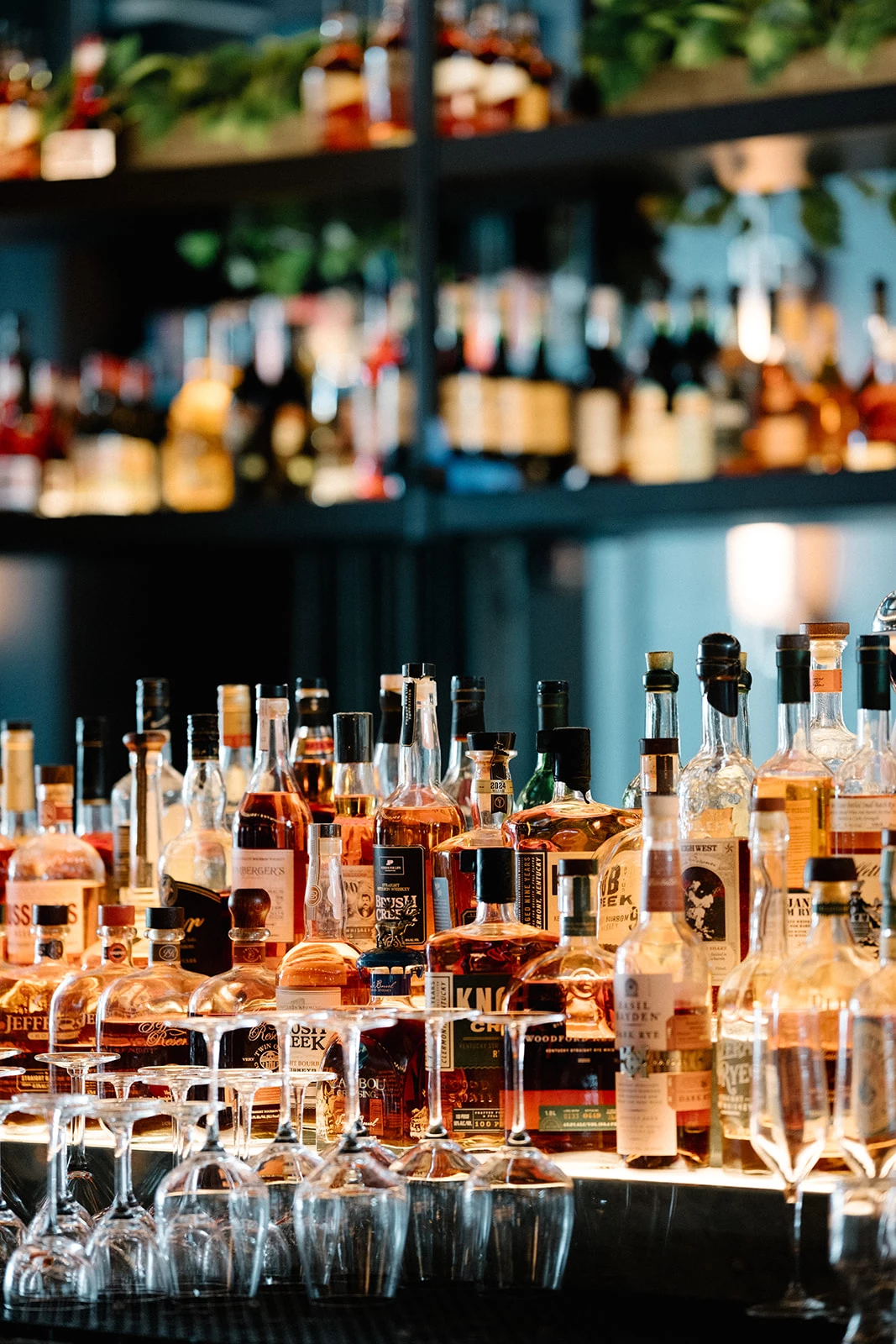 a group of bottles of alcohol