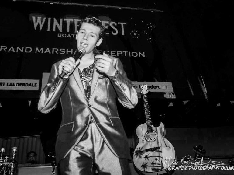 a man holding a microphone