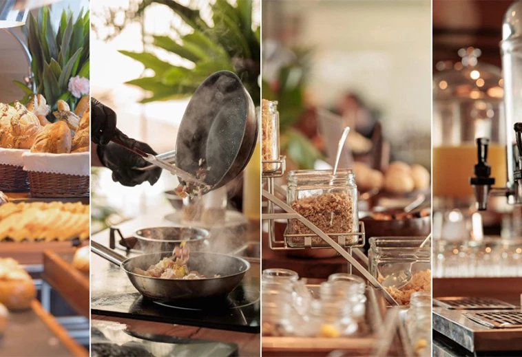 a collage of food and cooking