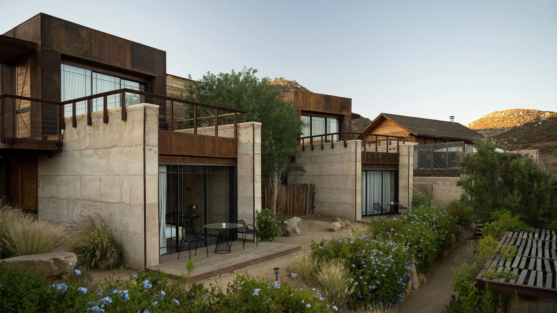 a house with a patio and a garden