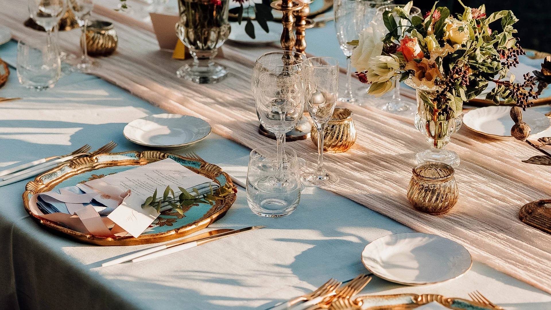 a table set for a dinner party