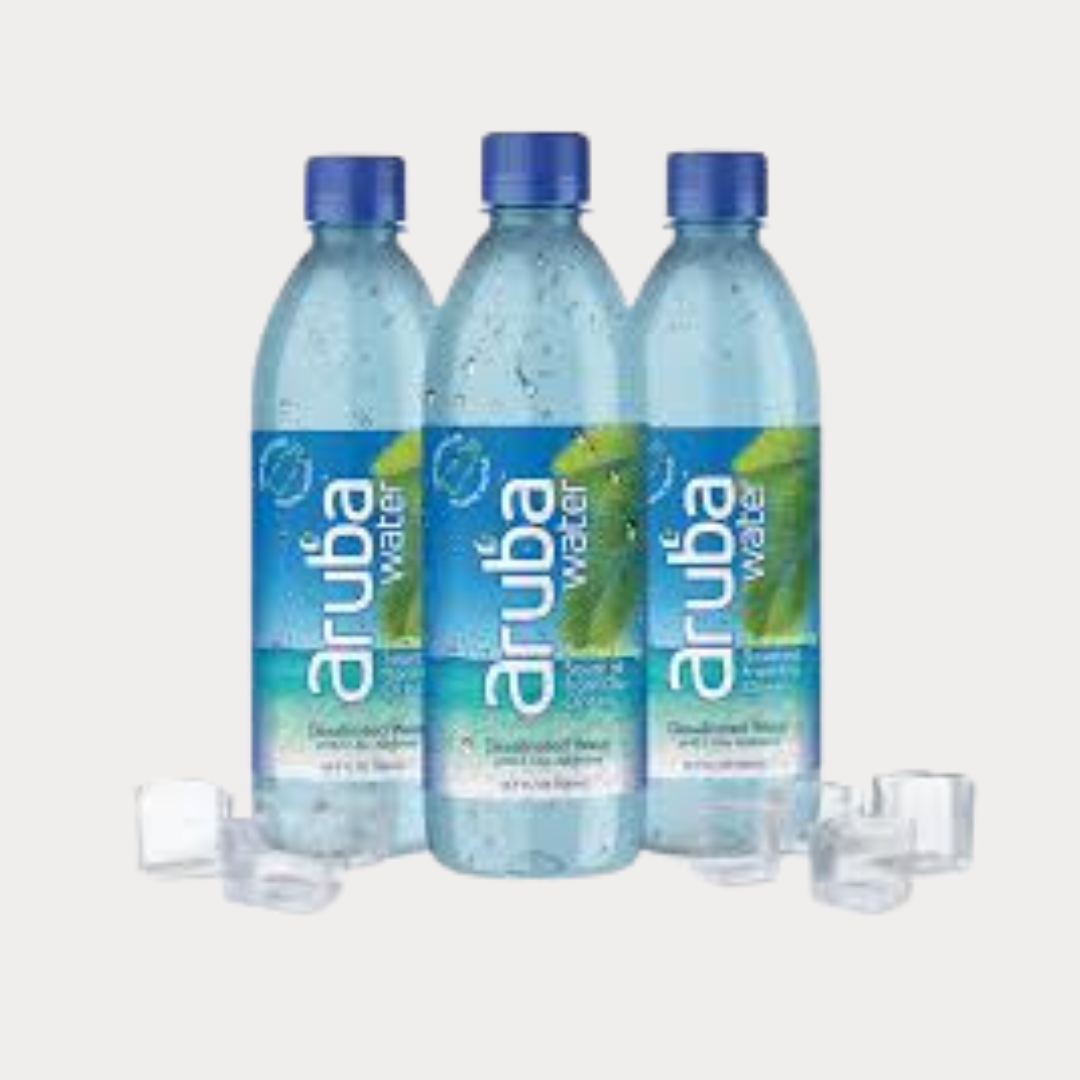 a group of bottles of water