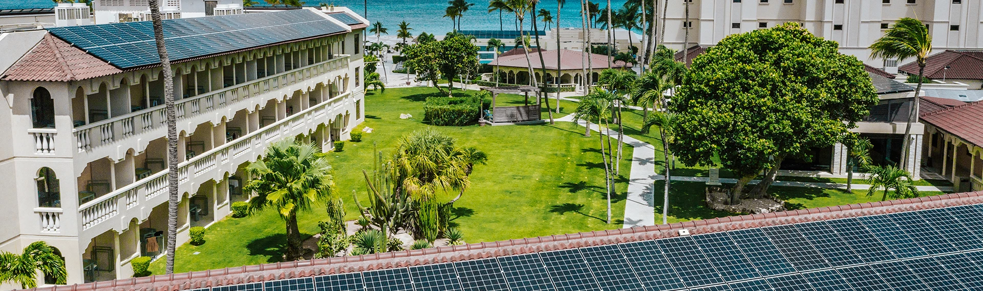 a solar panels on a lawn