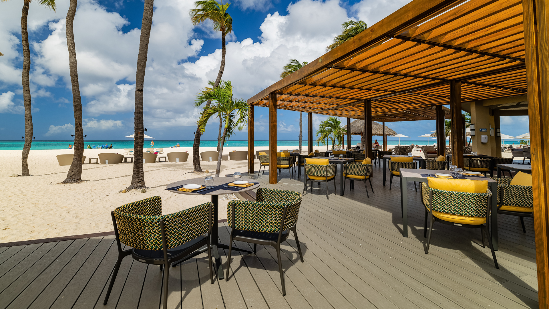 a restaurant on a beach