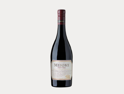 a bottle of wine with a white label