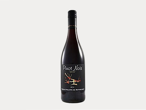 a bottle of wine with a label