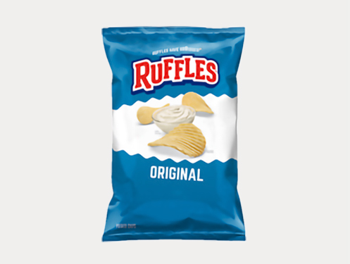 a blue bag of chips