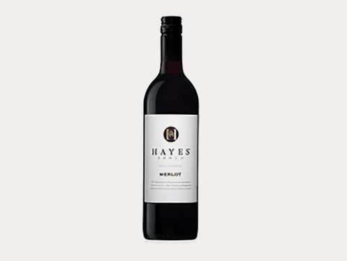 a bottle of wine with a white label