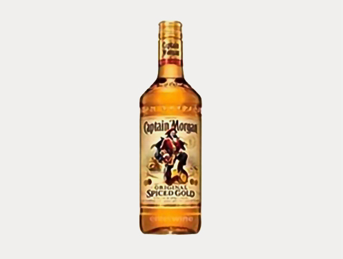 a bottle of liquor with a label