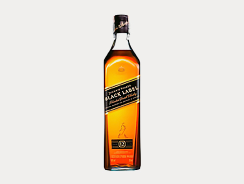 a bottle of alcohol with a black label