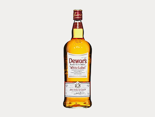 a bottle of liquor with a label