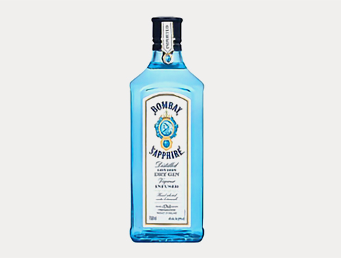 a blue bottle of alcohol