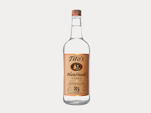 a clear bottle of alcohol