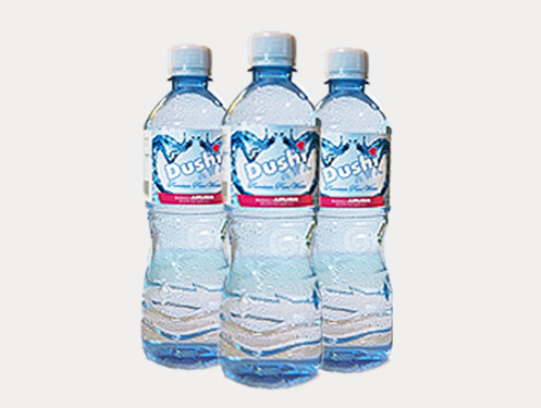 a group of bottles of water