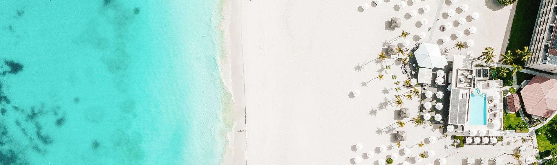 a beach with umbrellas and people on it