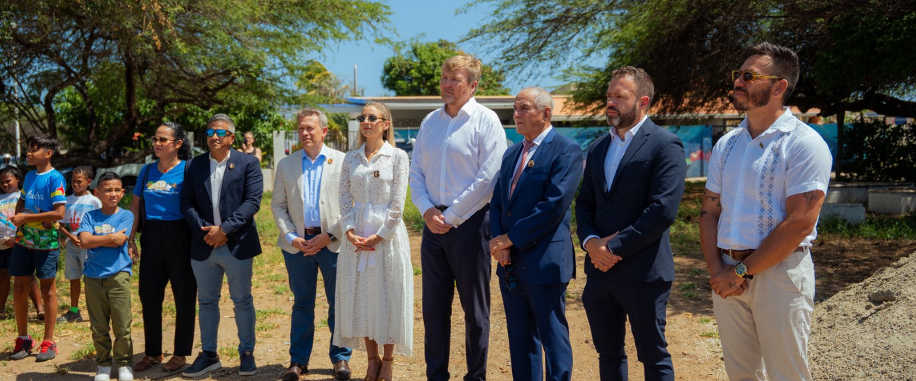 a group of people standing in a line