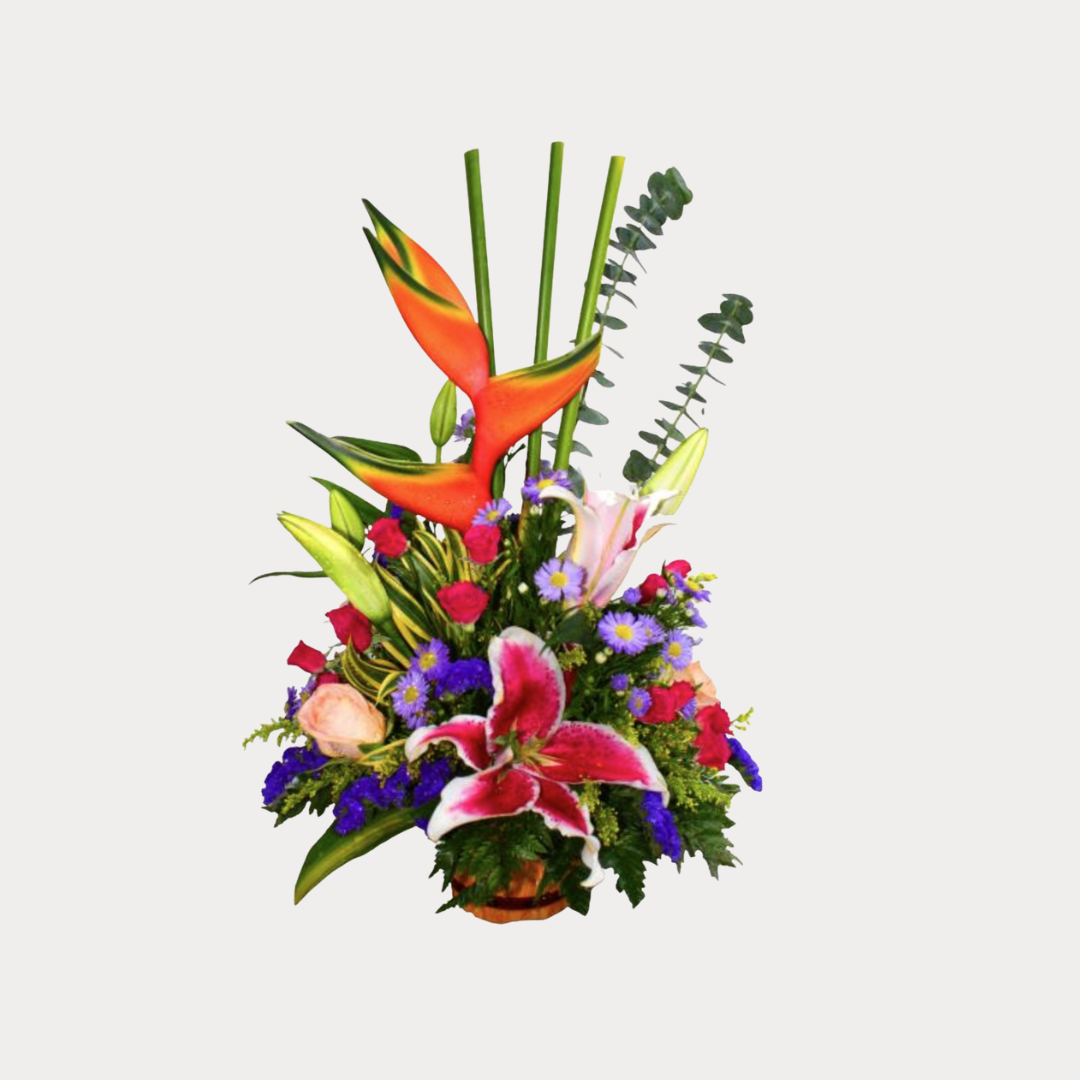 a bouquet of flowers in a pot