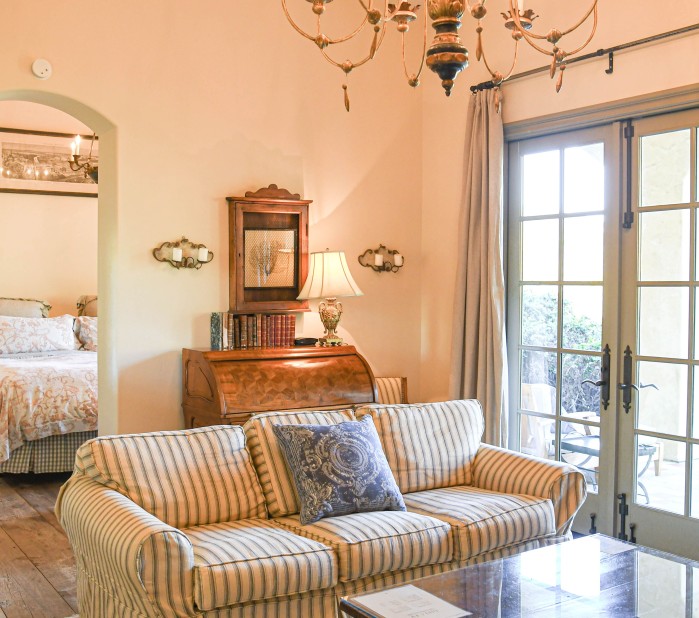 a living room with a couch and a coffee table