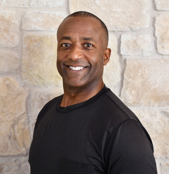 a man in a black shirt