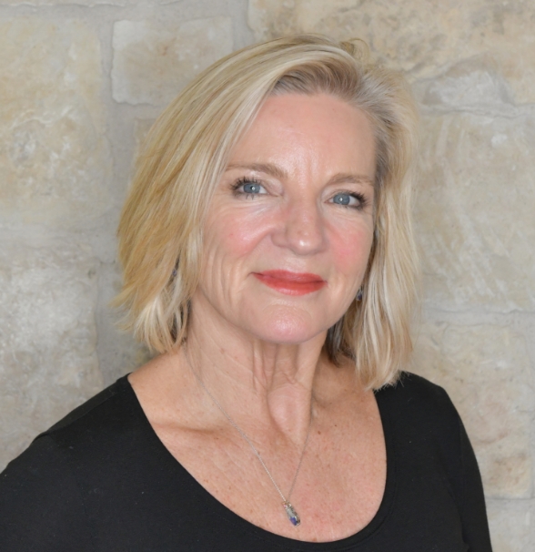 a woman in a black shirt