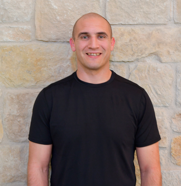 a man in a black shirt