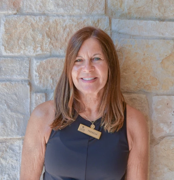 a woman smiling at camera