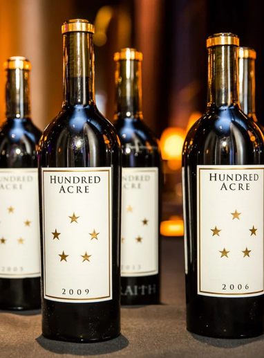 a group of wine bottles