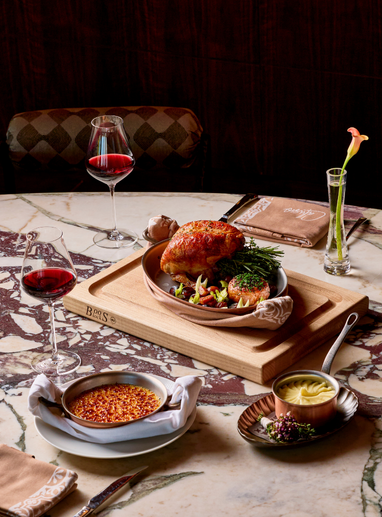 a plate of food on a table