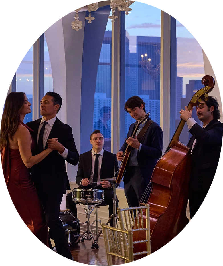 a group of people playing instruments