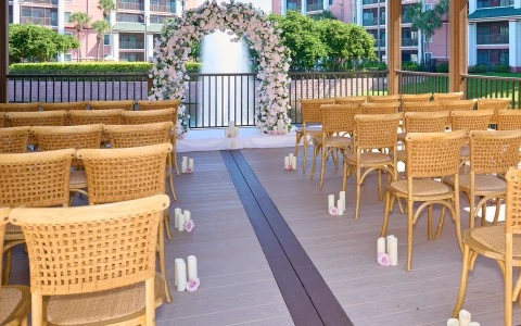 a wedding ceremony set up