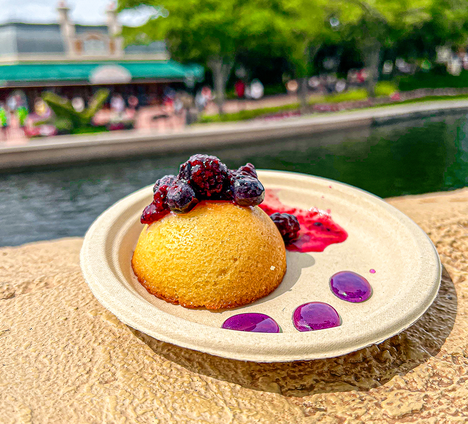a plate of food with berries on top