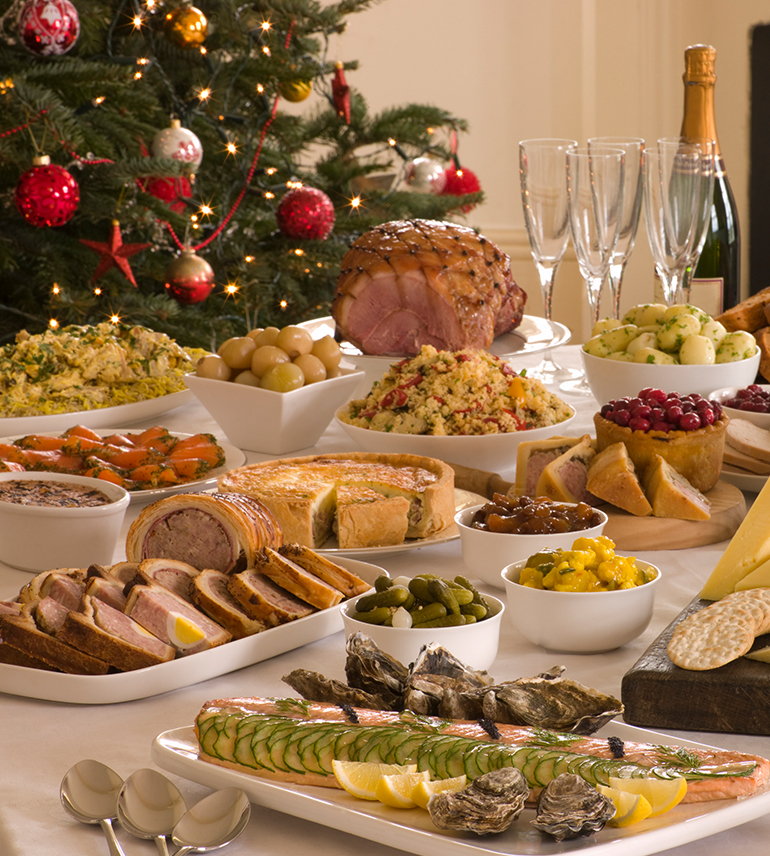 a table full of food