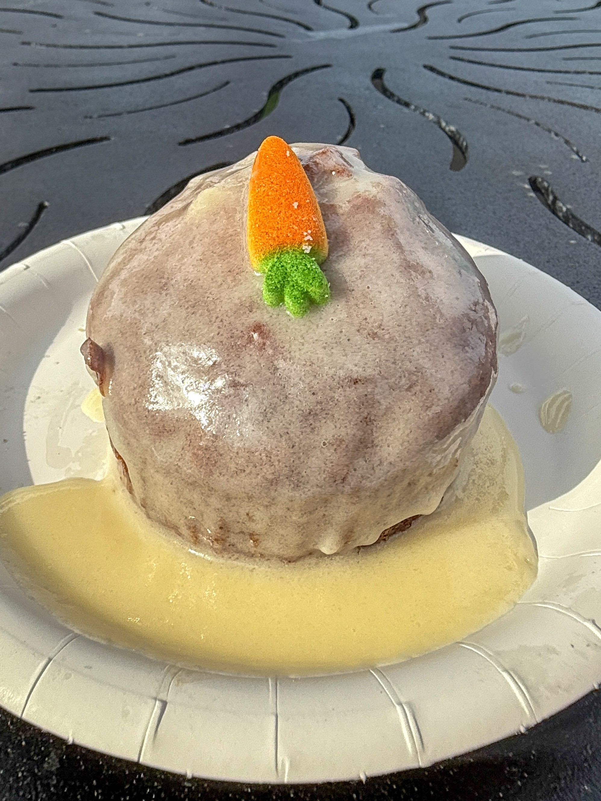 a cake with a carrot on top