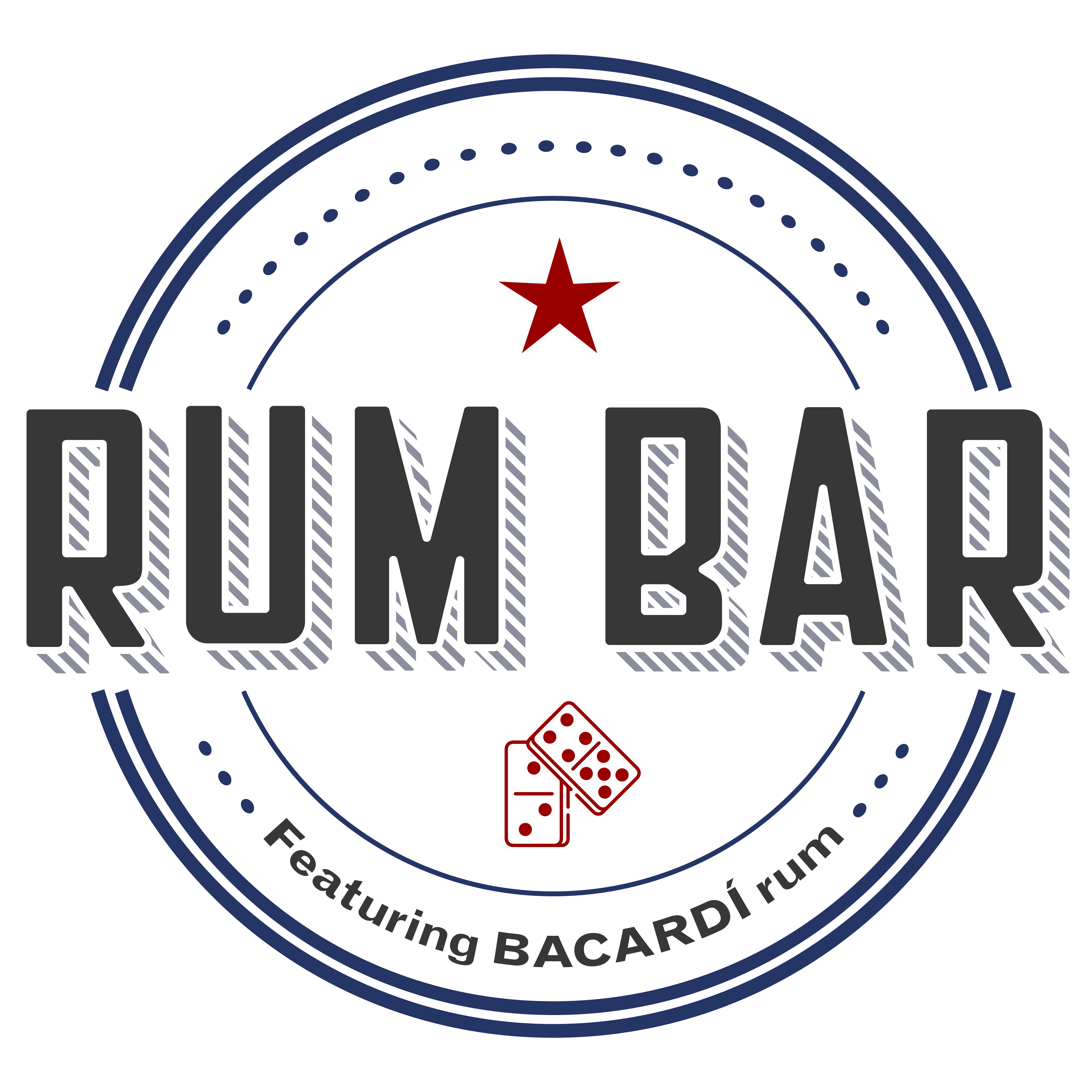 Logo restaurant Rum Bar featuring <br> BACARDÍ® Rum