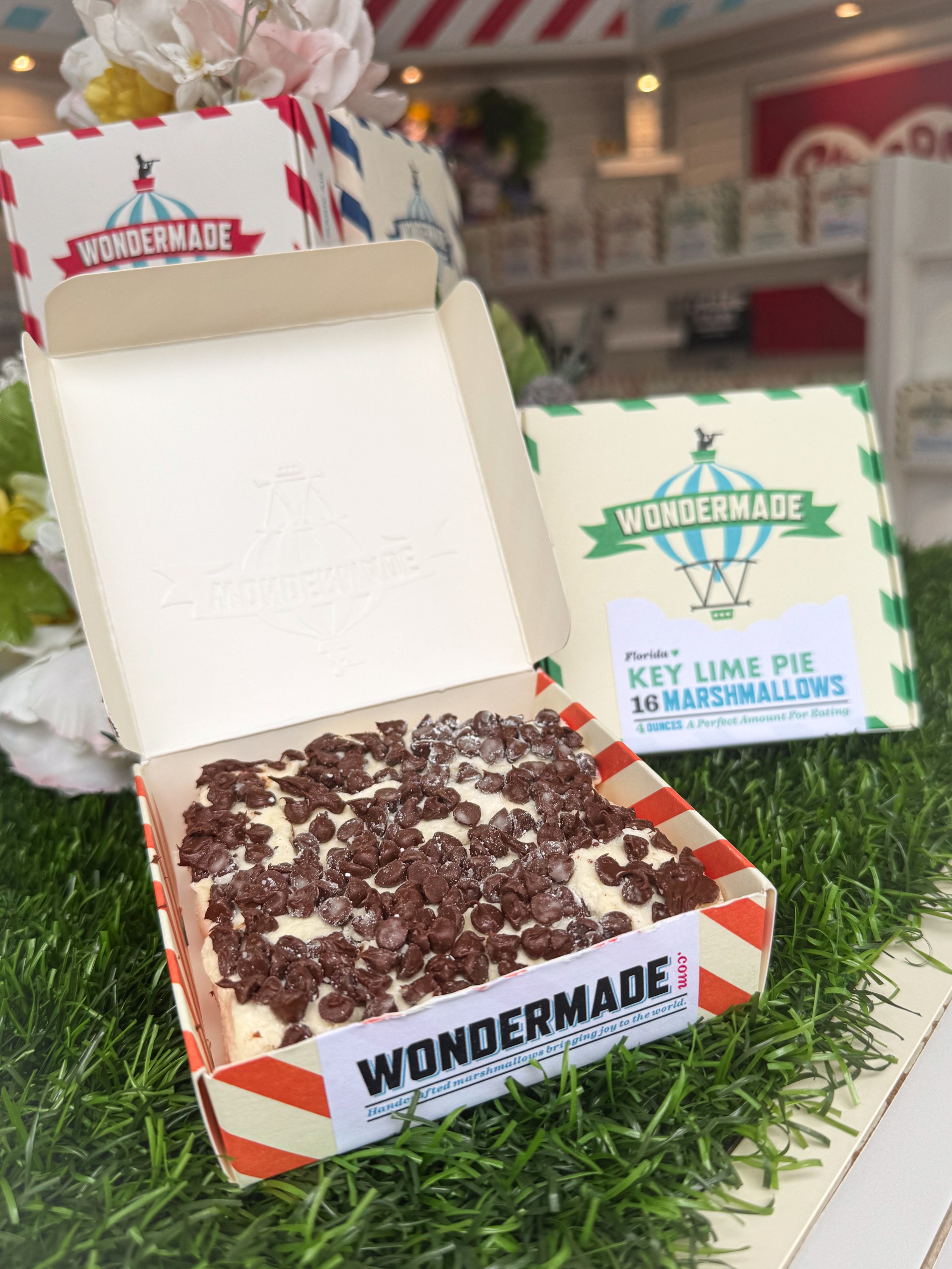 a box of food on grass