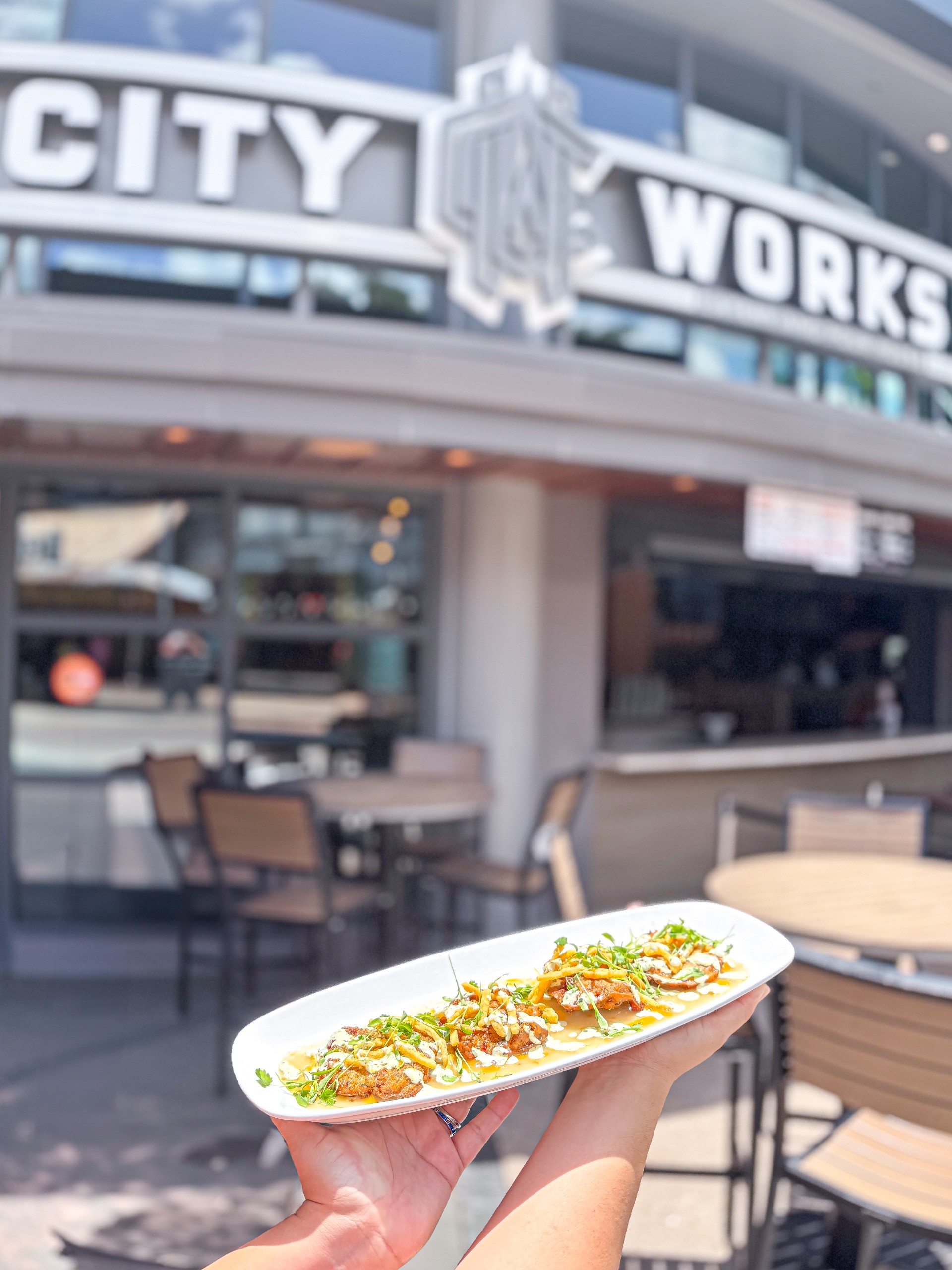 a hand holding a plate of food