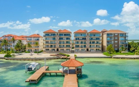 a body of water with buildings along it