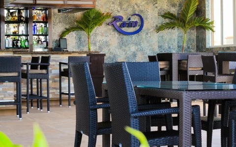 a group of chairs around a table