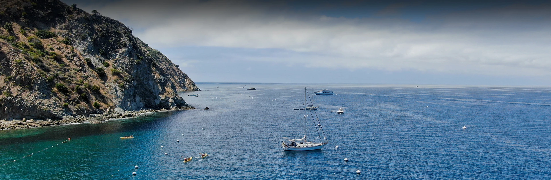 a group of boats in the water