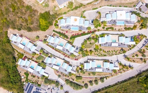 a aerial view of a neighborhood