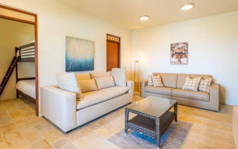 a living room with a couch and a coffee table