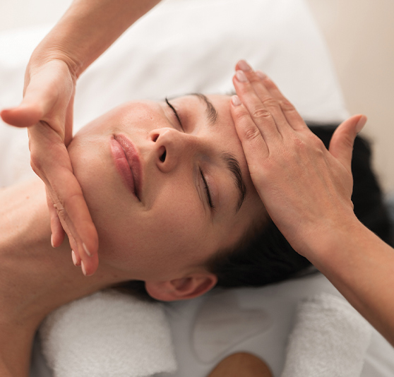 a woman receiving a massage