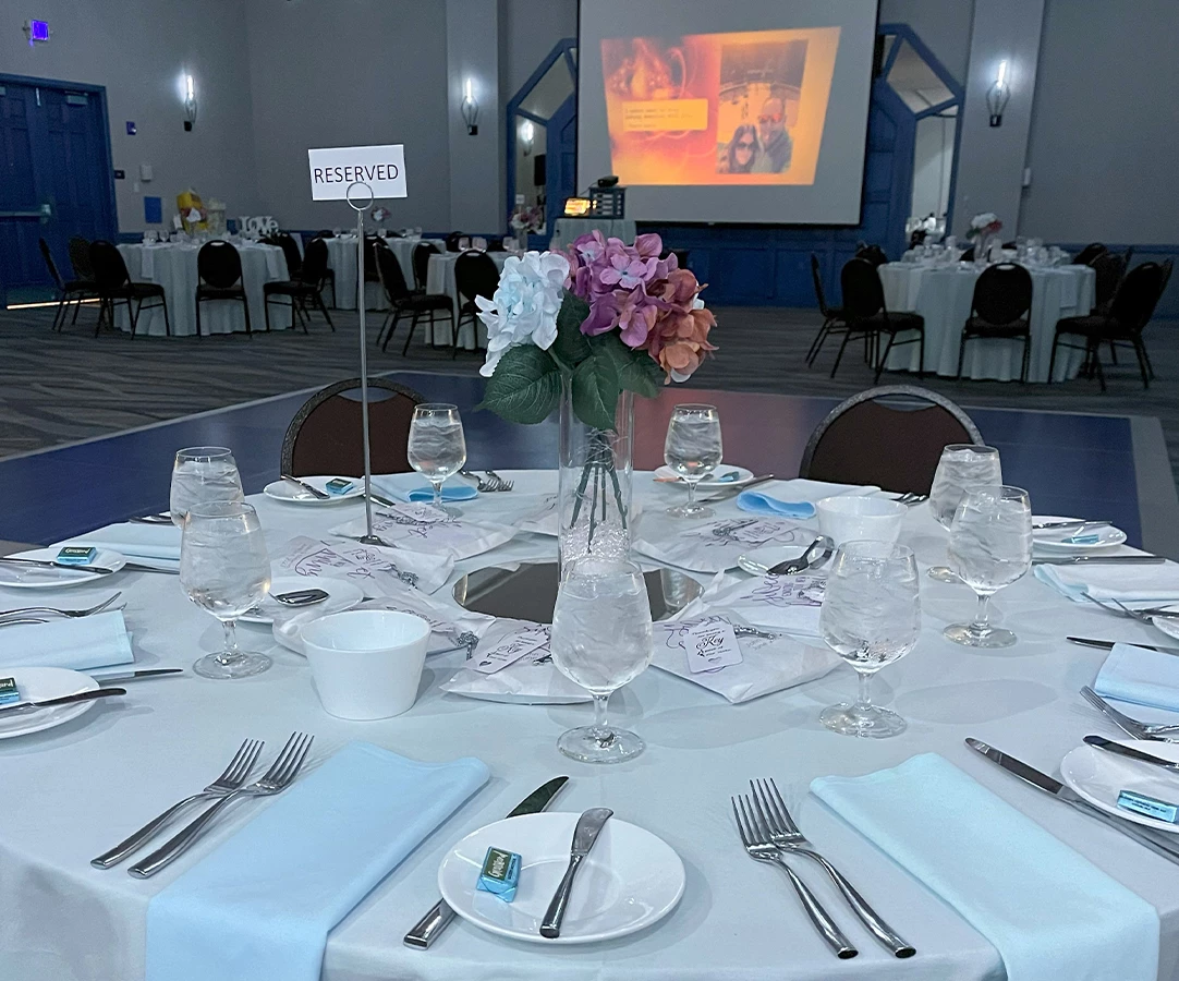a table set for a banquet