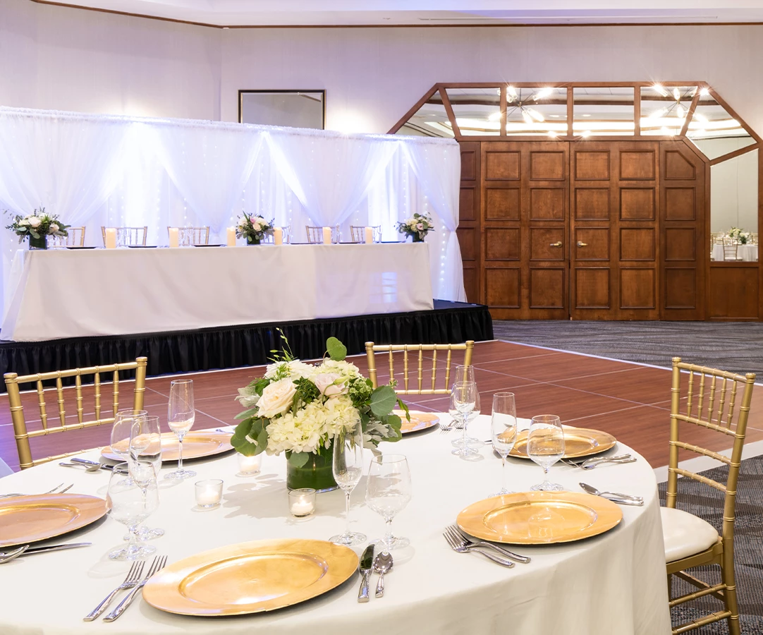 a table set for a wedding reception