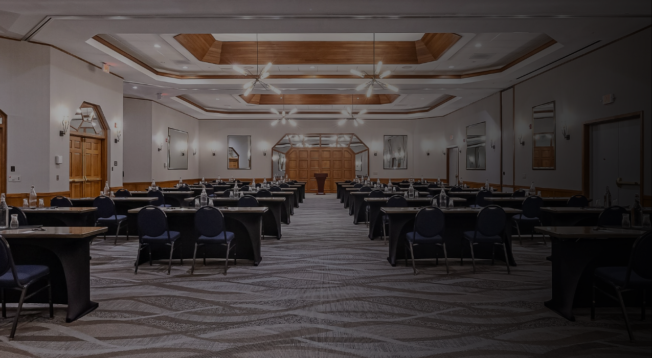 a room with tables and chairs