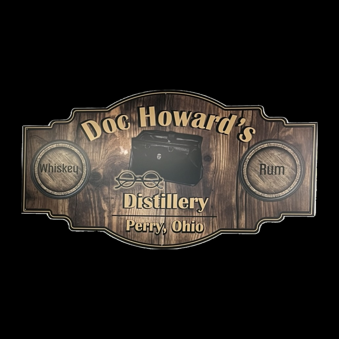 a sign with text and images on it