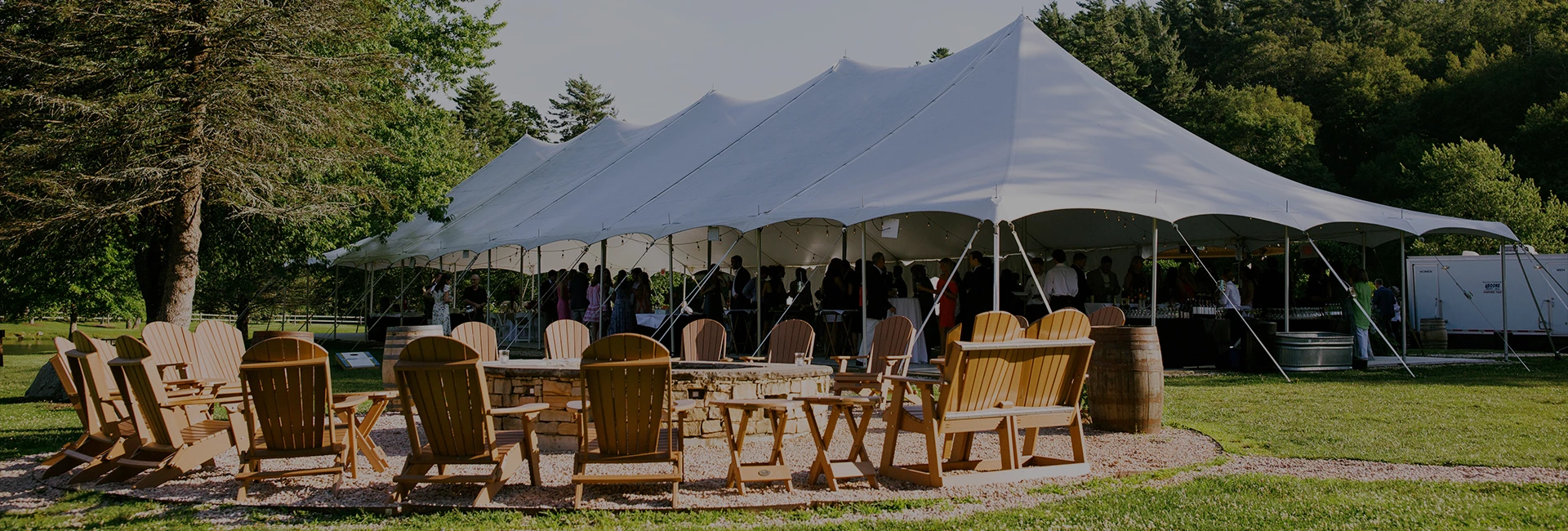 a group of people under a tent