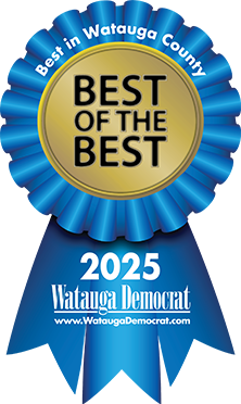 a blue and gold award ribbon