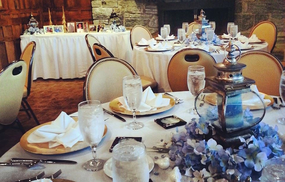 a table set for a wedding reception